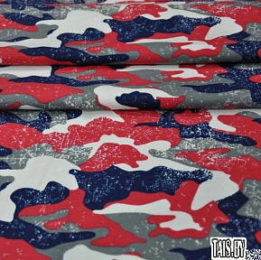 Футер 2-х нитка набивной "Камуфляж красный/синий"