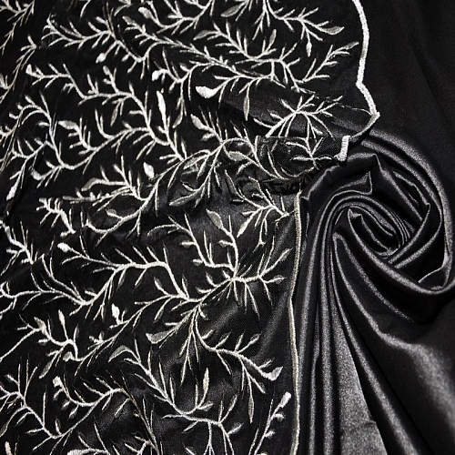 Вышивка на сетке (черный+серебро)