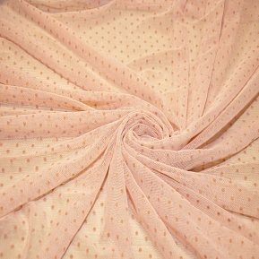 Сетка горох флок (бежевая пудра)