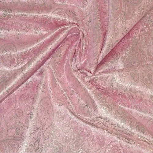Парча жаккард (нежно розовый с серебром)