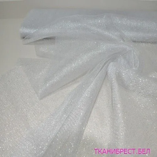 Фатин с блестками (белый)