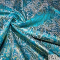 Парча жаккард огурцы (бирюза)