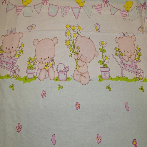 Бязь для постельного белья (Мишки на мятном фоне)