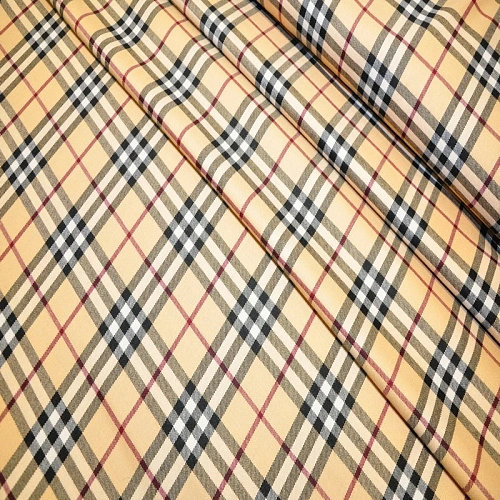 Костюмная ткань Полушерсть клетка (бежевый)