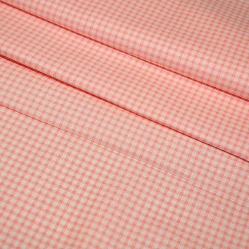 Ткань х/б плательная (Клетка пудра)