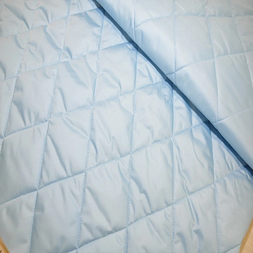 Плащевка стеганая "Ромбик", голубой