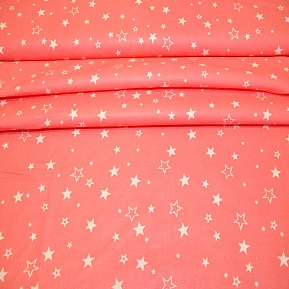 Бязь для постельного белья (Звезды на коралловом фоне)