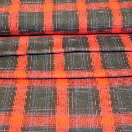 Ткань рубашечная фланель в клетку (красный)