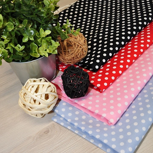 Поплин горох 5мм (розовый)