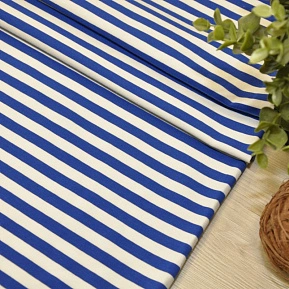 Кулирная гладь "Тельняшка" "1 см василек +белый"