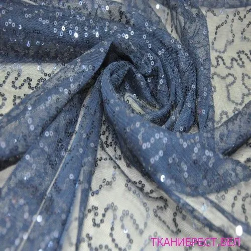 Пайетки на сетке (синий)