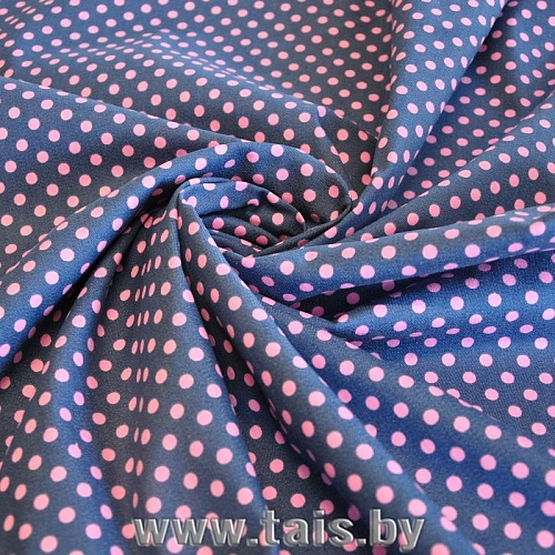 Джинс принт "Горох розовый"