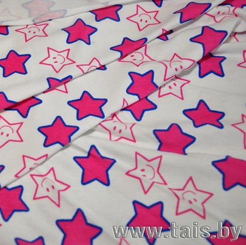 Кулирная гладь набивная "Звезды"