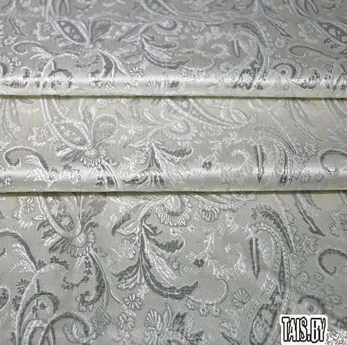 Парча жаккард огурцы (молочный)