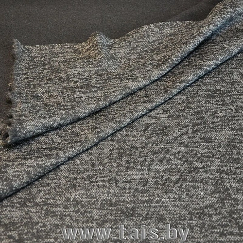 Трикотаж Ангора меланж с начесом (черный)