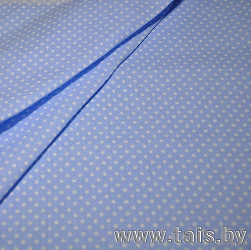 Ткань х/б для постельного белья "Горошек на голубом фоне"