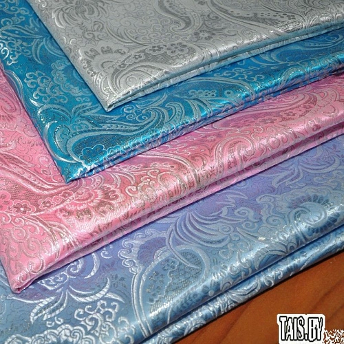 Парча жаккард (насыщенный голубой с серебром)