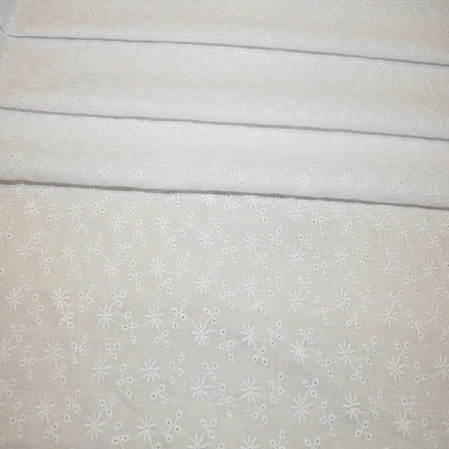 Батист вышитый, прошвацветочек мелкий (белый)