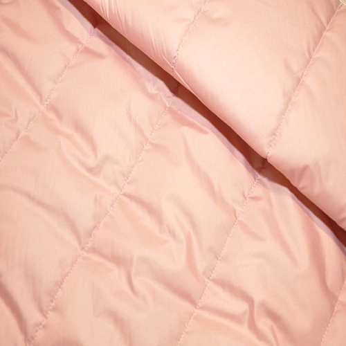 Плащевка стеганая "полоска" ( розовая пудра)