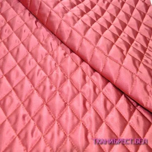 Атлас стеганый на синтепоне (темно-коралловый)