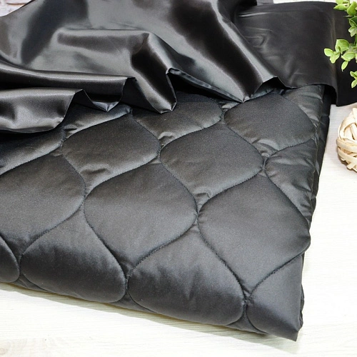 Плащевка стеганая "ЛУК" (черный)