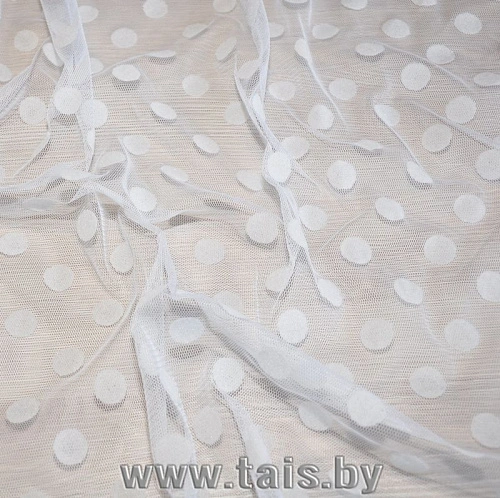 Сетка флок крупный горох (белый)