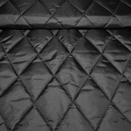 Плащевка стеганая "Ромбик" (черный)