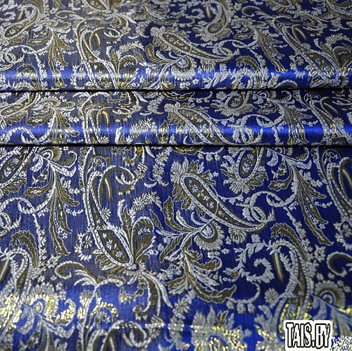 Парча жаккард огурцы (василек)