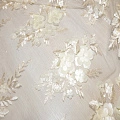 Гипюр 3Д с цветами (сливочный)