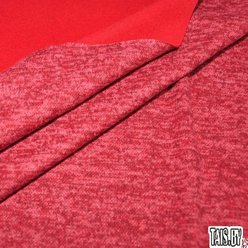 Трикотаж Ангора меланж с начесом (красный)