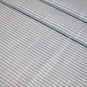 Рубашечны хлопок с фактурой льна (полоска 0,2см голубой+белый)