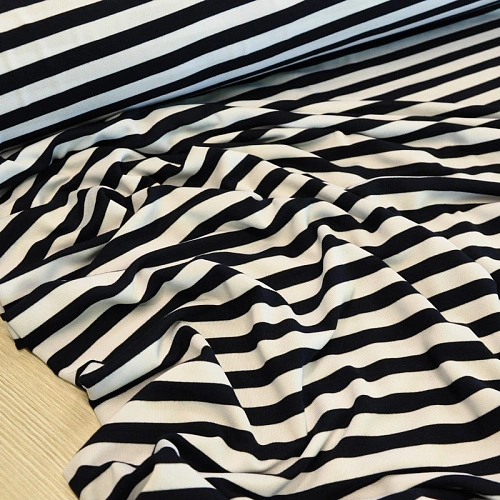 Вискоза  полоска 1 см (синий+белый)