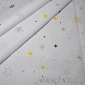 Ткань х/б плательная (звезды желтые)