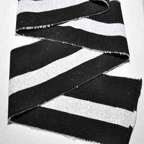 Манжет трикотажный (черный+серебро)