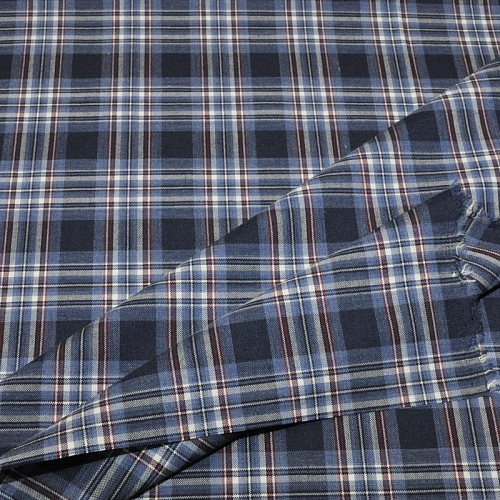 Костюмная ткань Полушерсть клетка (индиго)