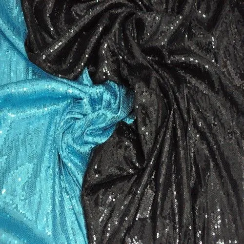 Пайетки на трикотаже (черный)