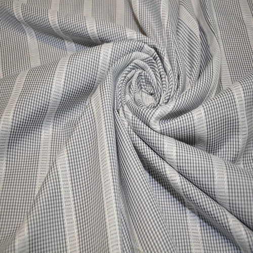 Рубашечный хлопок с кружевом клетка (серый)