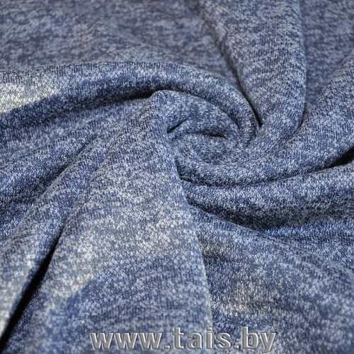 Трикотаж Ангора меланж с начесом (синий)