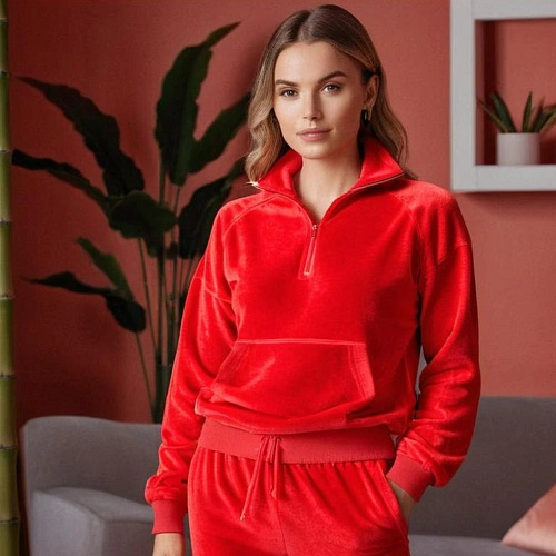 Велюр "Бамбук" (Красный)