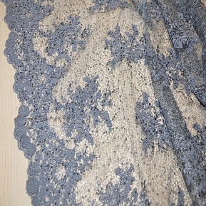 Вышивка на сетке с пайетками "Скарлет" (графит)