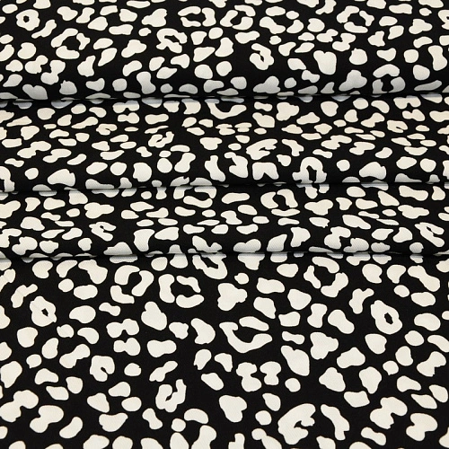 Штапель "Твил" Пятна на черном фоне