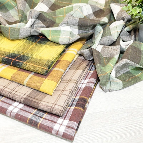 Ткань рубашечная фланель в клетку (серый+красный)