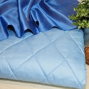 Плащевка стеганая "Ромбик" (голубой)