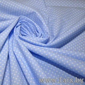 Ткань х/б для постельного белья "Горошек на голубом фоне"