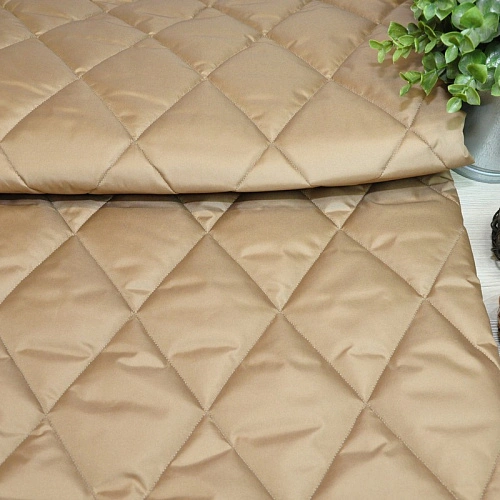 Плащевка стеганая "Ромбик" (Camel) 