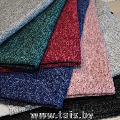 Трикотаж Ангора меланж с начесом (синий)