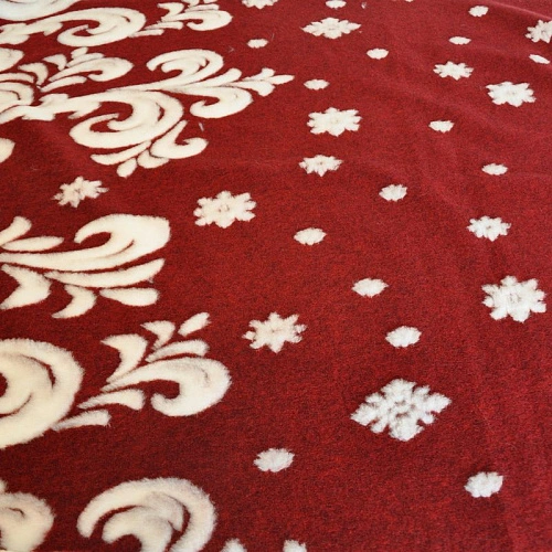 Мех жаккардовый "Новый год" бордовый