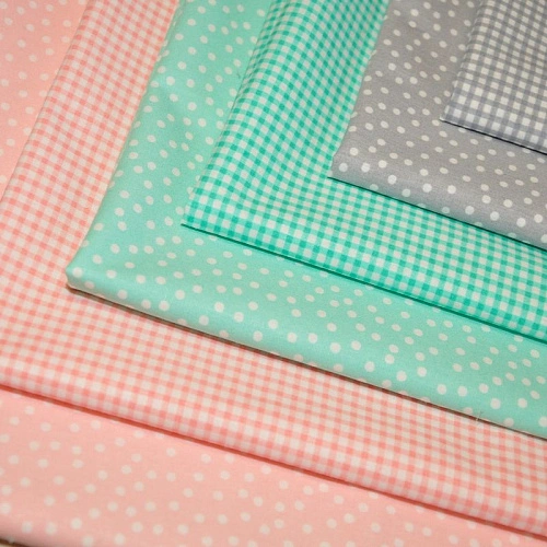 Ткань х/б плательная (Клетка ментол)