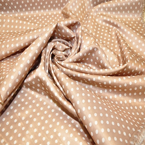 Подкладка нейлон (Горох на бежевом фоне)