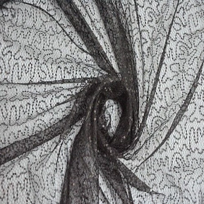 Пайетки на фатине (черный)